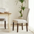 thumbnail image 3 of EDX Dining Chairs Set of 6, Parsons Chairs with Nailhead Trim and Wood Legs, 3 of 7