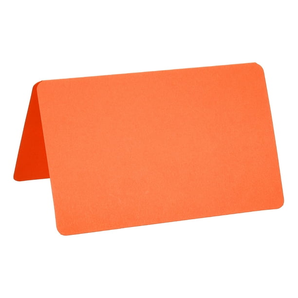 Tarjetas de saludo en blanco Uxcell, paquete de 100, tarjeta decorativa plegable en blanco, papel de tarjeta naranja
