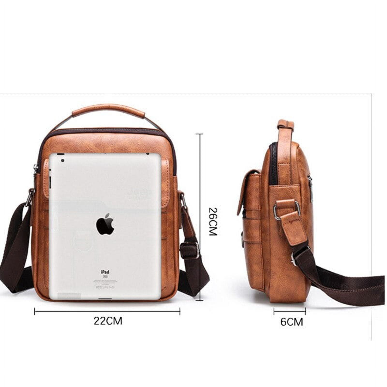 JUYGO Men Leather Shoulder Bags Man Business Crossbody Bags For IPAD Air Mini Male Leather Handbag Small Briefcase Men's Messenger Bag
