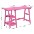 thumbnail image 5 of Convenience Concepts Designs2Go 29.25" Tall Trestle Desk with Shelves, Pink, 5 of 8