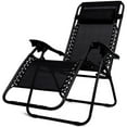 thumbnail image 6 of Gymax 3PC Zero Gravity Reclining Lounge Chairs Table Pillows Folding Portable Black, 6 of 9