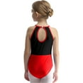 thumbnail image 3 of TiaoBug Kids Girls Gymnastics Leotards Sleeveless Shiny Ballet Dance Performance Biketard Tumbling Jumpsuit Red 6, 3 of 7