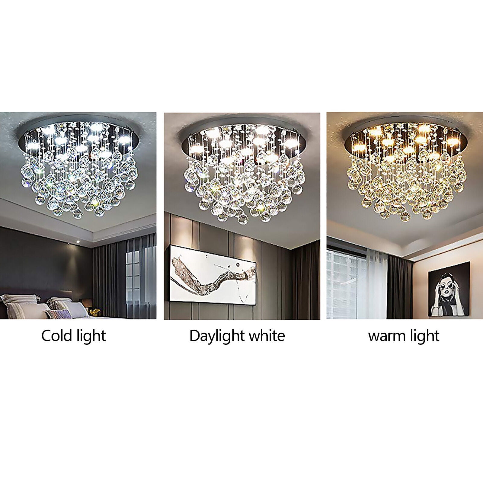 Miumaeov Luxury K9 Crystal Pendant Light Raindrop Ceiling Lamp Chandelier Lighting Fixture