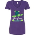 thumbnail image 3 of Inktastic Vero Beach, Florida Happy Sea Turtle Women's V-Neck T-Shirt, 3 of 5