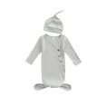 thumbnail image 1 of Diconna 0-3 Months Newborn Baby Sleeping Bag Hat Set Ribbed Solid Color Long Sleeves Wearable Blankets Sleep Sack, 1 of 8