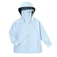 thumbnail image 2 of abtuhar Toddler Rain Coat,Toddler Jacket,Children's Ice Silk Solid Color Long Sleeved Hooded Zipper Pocket Thin Breathable and To Sunscreen Jacket Light Blue 15 Years, 2 of 3