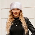 thumbnail image 2 of qolati Faux Fur Hat for Women Mongolian Hat Puffy Pompom Hat Winter Warm Trapper Bomber Hat for Casual, Trips, Sports, Skiing, 2 of 3