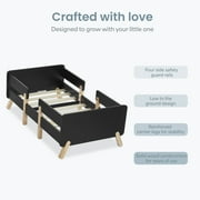 Dream on Me Osko Convertible Toddler Bed, Made with Sustainable New Zealand Pinewood, Black
