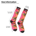 thumbnail image 2 of Knee High Socks for Men and Women, Vibrant Leopard on the Hunt Althletic Compression Socks, Support Long Tube Socks for Outdoor Sport, Calf Socks, High Stockings for Women Men, 2 of 7