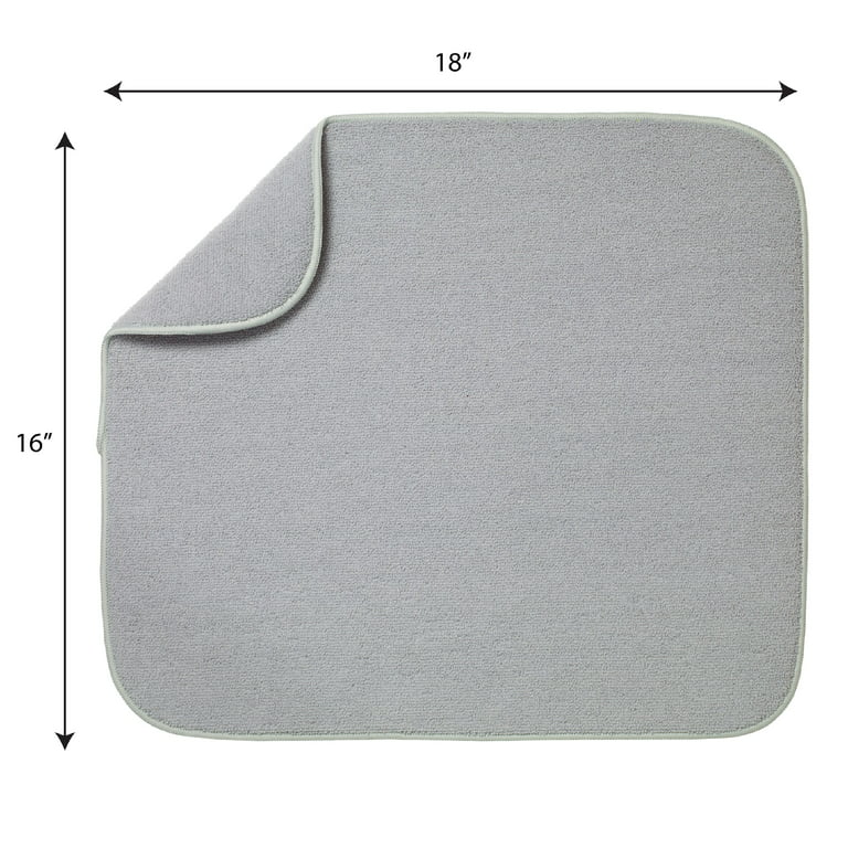 Kitchen Basics Reversible Microfiber Dish Drying Mat - Gray - 16