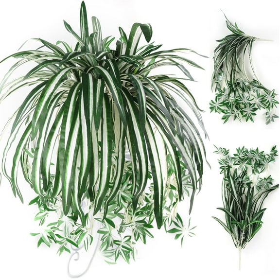 Walbest 1Pc Chlorophytum Comosum Faux Greenery, Artificial Flowers Spider Plant for Home Wall Garden Hotel Decor Indoor Outside