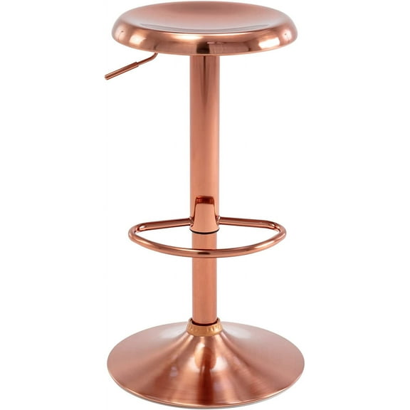 Brage Living Adjustable Bar Stool, Swivel Round Metal Airlift Barstool, Backless Counter Height Bar Chair for Kitchen Dining Room Pub Cafe, 1 pc (White)