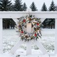 thumbnail image 6 of 24 Inch Christmas Wreath for Front Door, Flocked Frosted Pine Wreath with Pinecones, Red Berries and Snowflakes for Outdoor Indoor Xmas Decor, Home and Holiday Party Decoration, 6 of 7