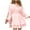 Pink, variant on MIUOWANP Fall Dresses for Women 2024 Women's Temperament Solid Color Waist Cinched Ruffle V-neck Long Sleeved Dress