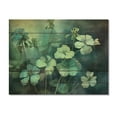 thumbnail image 3 of Designart "Green Teal Geraniums Flower Euphony Harmonious Garden" Floral Print on Natural Pine Wood, 3 of 5