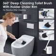 thumbnail image 4 of Toilet Brush with Ventilated Holder Set, Silicone Rubber Bristles Brush Head, Bathroom Toilet Bowl Scrubber Cleanner, Freestanding or Wall Mount Without Drilling, 4 of 11