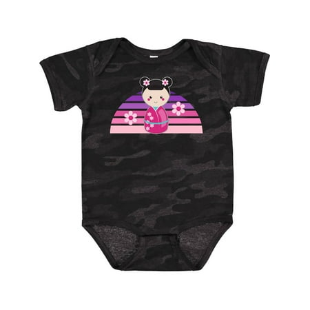 

Inktastic Japan Kokeshi Doll Retro Sunset Gift Baby Girl Bodysuit