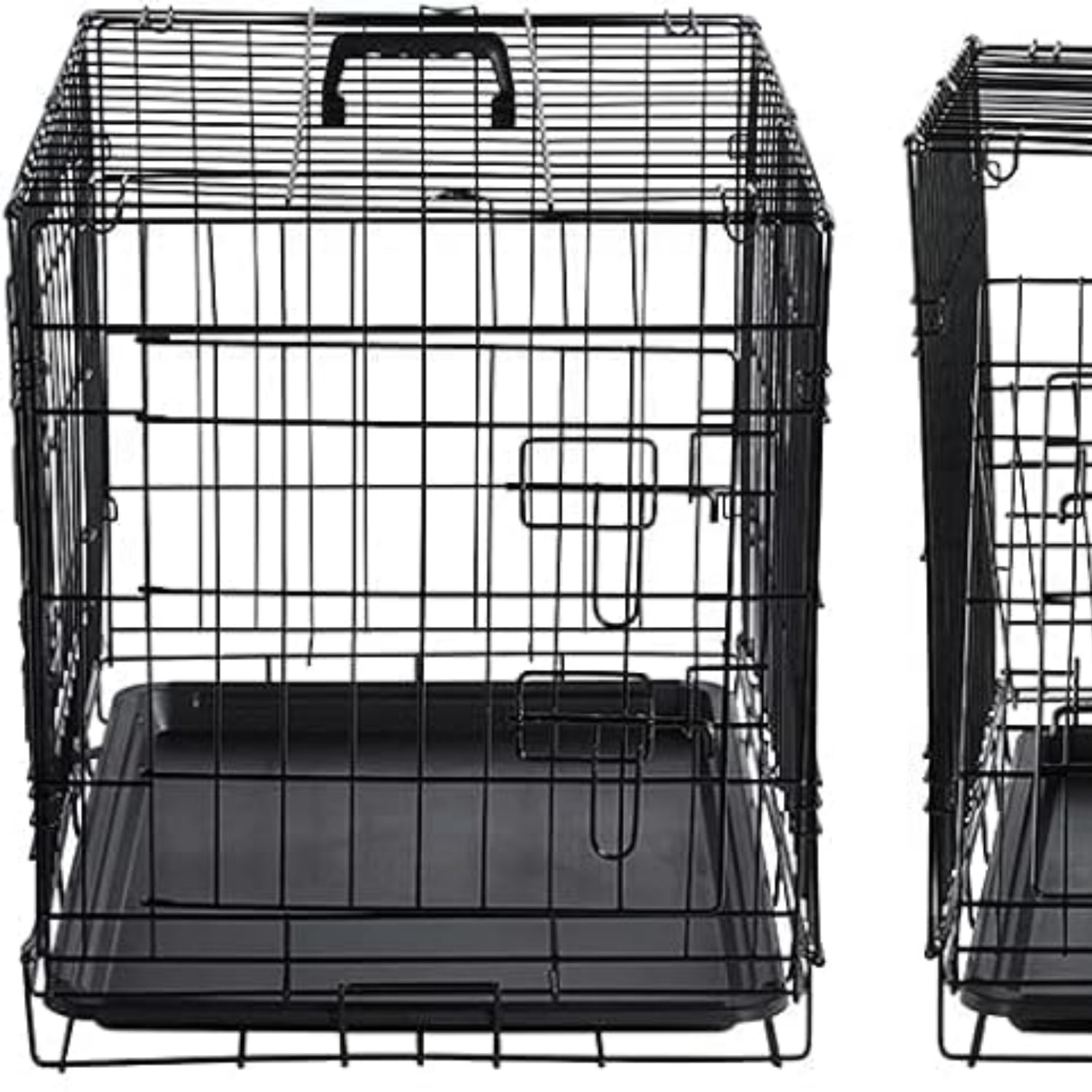 Dog Crates for Small Size Dogs Indoor Double Door Dog Kennels & Houses for Puppy and Cats, Collapsible Metal Contour Dog Cages (Brown, 24.0" L x 18.0" W x 20.0" H)