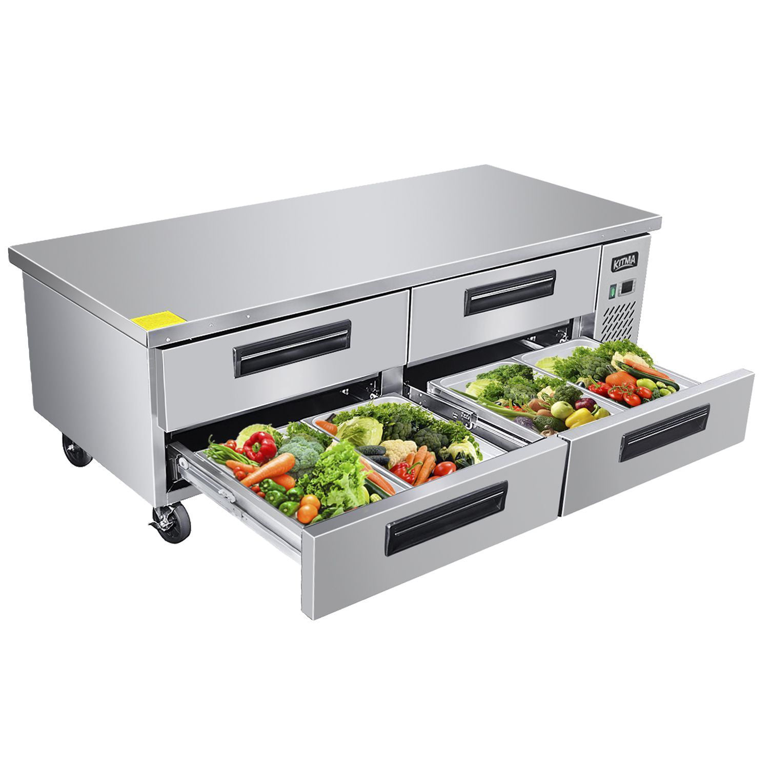 Drawered Refrigerator Kitchen Equipment with Drawers 33℉-38℉ Restaurant Refrigeration Equipment KITMA 10.4 Cu.Ft Stainless Steel Refrigerator 2 Drawers Commercial Refrigerated Chef Base 