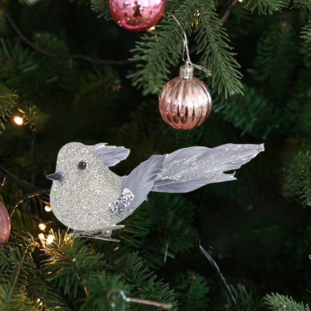 Xihbxyly Dia Del Primer Ministro Adorno de Plumas para Árbol de Navidad con Forma de Pájaro.