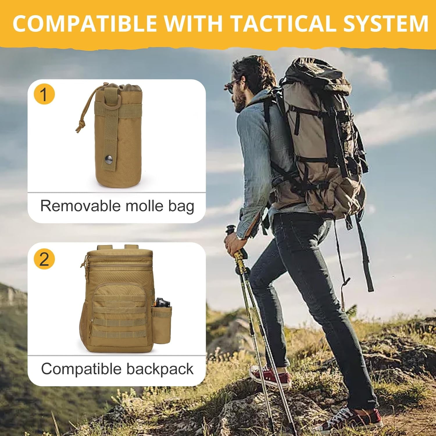 Reusable Lunch Bag for Men/Women - Insulated Lunch Box Leakproof Lunch Pail Freezable with Adjustable Shoulder Strap,Lunch Cooler Bag for Work Office Picnic Beach，Brown