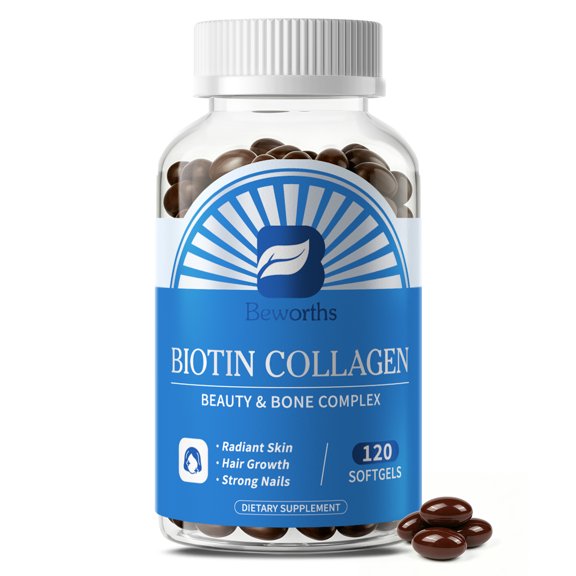 Biotin 5000 Mcg, Helps Promote Skin, Hair and Nail Health, Softgels 120 Count