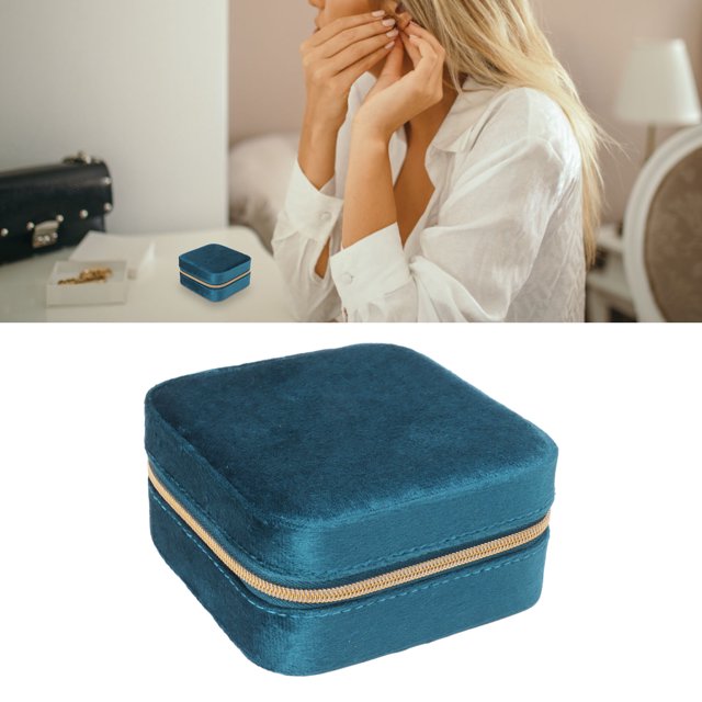 Caja De Almacenamiento De Joyas De Terciopelo, Organizador De Caja De Joyería De Viaje De Terciopelo Resistente Al Desgaste Protección Completa Humanizada Ahorro De Espacio