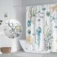 thumbnail image 3 of Jellyfish Shower Curtain for Kids Bathroom Underwater World Sea Life Marine Themed Shower Curtain Waterproof Durable Fabric Artistic Home Decor Shower Curtain with Hooks, 72x84 Inch, 3 of 6