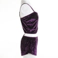 thumbnail image 4 of Qiylii Women 2PCS Pajamas Set Slim Strap Solid Color Sling Crop Top Shorts, 4 of 9