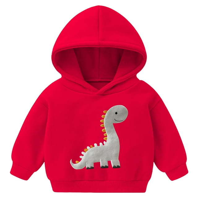 Zanarzt Chandails à Capuche pour Enfants Garçons et Filles Chandails à Capuche pour Enfants Chandail en Molleton à Enfiler Décontracté Chandail et Hauts Rouge, 2-3 Ans