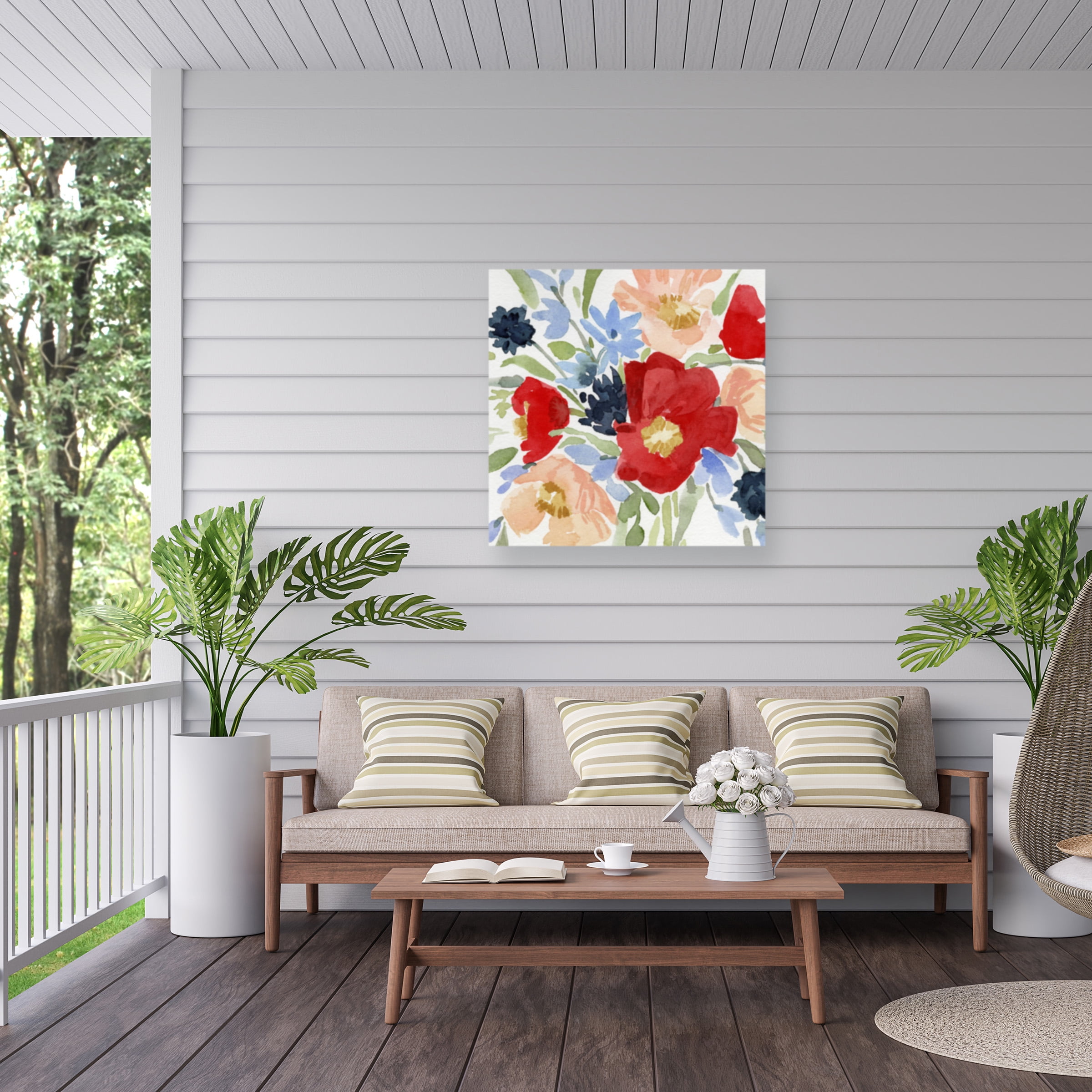 Emma Caroline 'Indian Summer Bouquet II' Outdoor Canvas 24x24