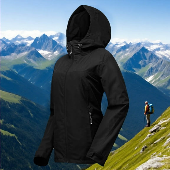 Womens Coats Plus Size Rain Jacket Hood Outdoor Jackets Packable Windbreaker Coat Thin Jackets,Tops for Women