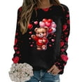 thumbnail image 3 of Valentine's Day Sweatshirt for Women 2026 Love Heart Graphic Pullover Crewneck Long Sleeve Tops Valentines Sweatshirt Black L, 3 of 5