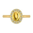 thumbnail image 4 of November Birthstone Cabochon Oval Citrine Yellow Diamond Ring 14K Gold 2.10 Carat Total Weight, 4 of 5