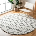 thumbnail image 2 of SAFAVIEH Arizona Teagan Geometric Shag Area Rug, Ivory/Black, 3'2" x 3'2" Round, 2 of 8