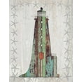 thumbnail image 2 of Fab Funky 20x24 White Modern Wood Framed Museum Art Print Titled - Distressed Wood Style Lighthouse 1, 2 of 4