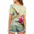 thumbnail image 4 of Mode Décontractée pour Femmes T-Shirt à Manches Courtes Col Rond Imprimé Papillon Numérique Blouse, 4 of 9