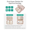 thumbnail image 4 of Organizador de electrónicos para viaje estuche rosa de doble capa acolchado con bolsillos de malla expansibles resistente al agua ideal para cables cargadores y móviles, 4 of 6