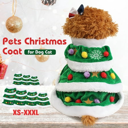 Christmas Pet Dog Cat Coat Cotton Warm Halloween Puppy Dog Clothes Cat Costumes Apparel