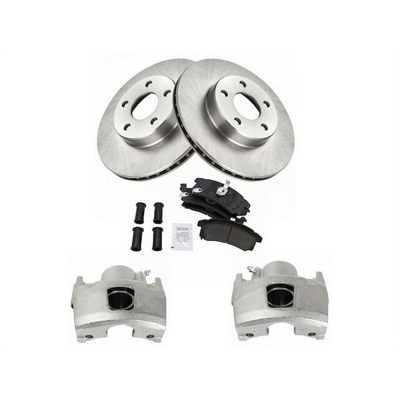 Front Brake Pad Rotor and Caliper Set - Compatible with 1995 - 2005 Pontiac Sunfire 1996 1997 1998 1999 2000 2001 2002 2003 2004