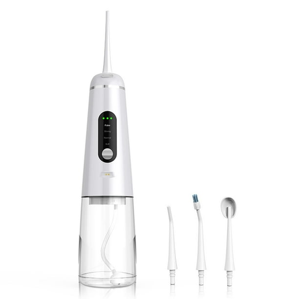 Jumpingount Irrigador de inalámbrico Pantalla digital giratoria 350ml Flosser de agua Herramienta de limpieza de de viaje cuidado de los oídos Blanco