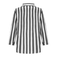 thumbnail image 4 of Women's Striped Button Down Shirt Long Sleeve Casual Linen Blouse Loose Fit Office Work Wear Spring Summer Outfit Black L, 4 of 6