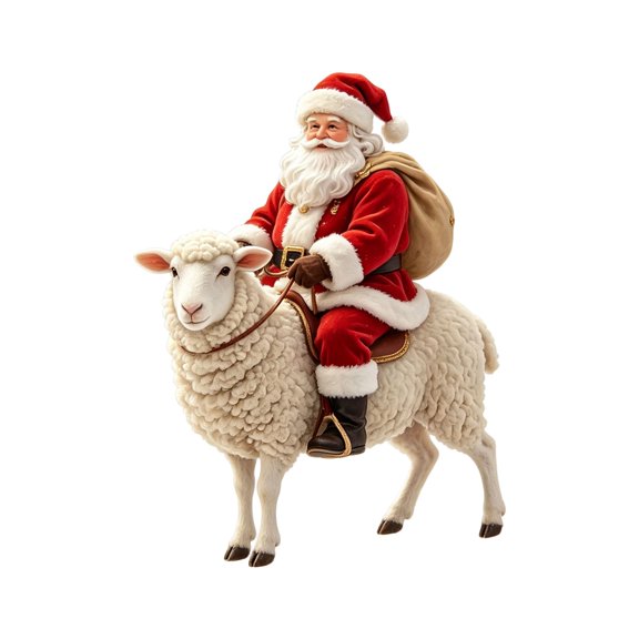 Clearance Under $1 Santa Riding Sheep Acrylic Christmas Tree Decor