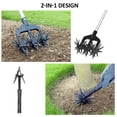 thumbnail image 4 of Rotary Cultivator Tool Set, Hand Held Garden Cultivator with Detachable Tines, 2-In-1 Garden Soil Scarifier,, 4 of 8