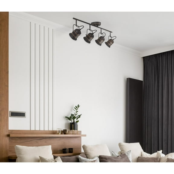 Westinghouse Westinghouse Lighting 6116800 Boswell Vintage-Style Four-Light Indoor Track Light Kit, Oil-Rubbed Bronze Finish with Highlights