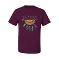 thumbnail image 3 of Colorful Neon Be Brave Dreamcatcher | Dean Russo Art Pop Culture Men's T-Shirt, Maroon, Large, 3 of 6