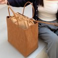 thumbnail image 2 of Bolso de mano informal de gran capacidad para mujer, bolso de mano de diseñador de lujo, bolso de mano, novedad 2023, en ante sintético, estilo vintage, con bolsillo interior para el hombro, 2 of 5