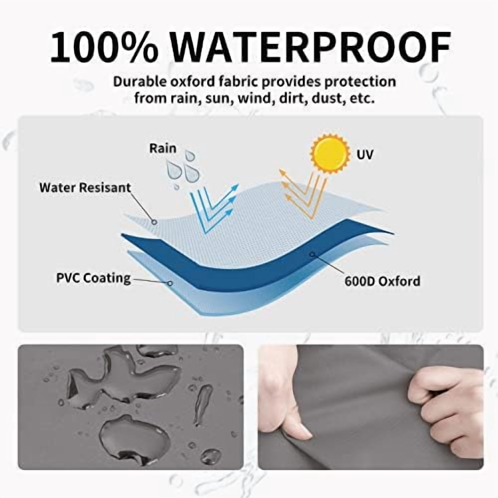Waterproof Outdoor Loveseat Cover, Heavy Duty 2-Seater Patio Couch, Windproof Furniture With Air Vent (90Wx35Dx32H inch, Gray/Dark Gray)