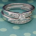 thumbnail image 5 of 0.50 Carat (ctw) Sterling Silver Round White Diamond Bridal Ring Set Anniversary Wedding Band 1/2 CT, 5 of 7