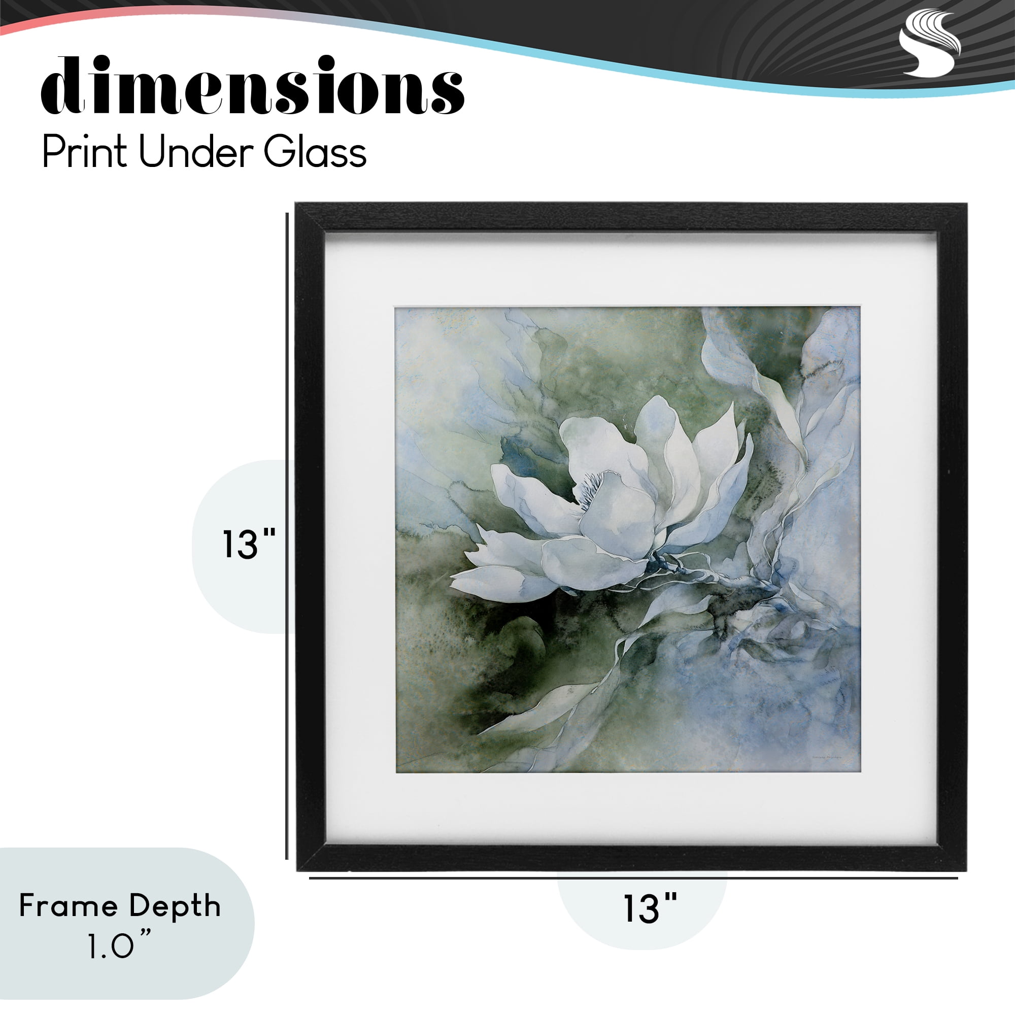 Stupell Industries Fluid Whimsical Flower Black Framed Print Under Glass, design by Svetlana Aleynikova
